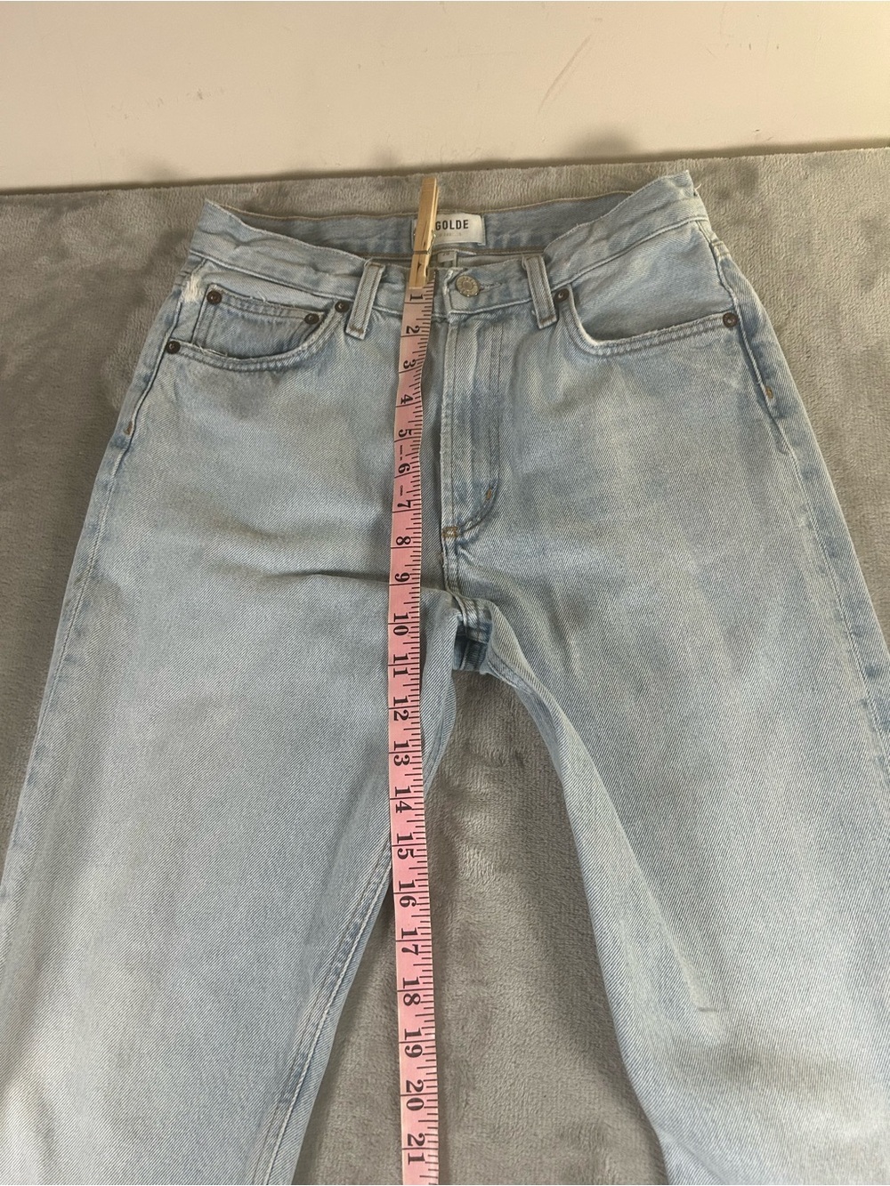 Agolde MIA mid-Rise Light Blue straight leg Denim Jeans - Picture 10 of 14